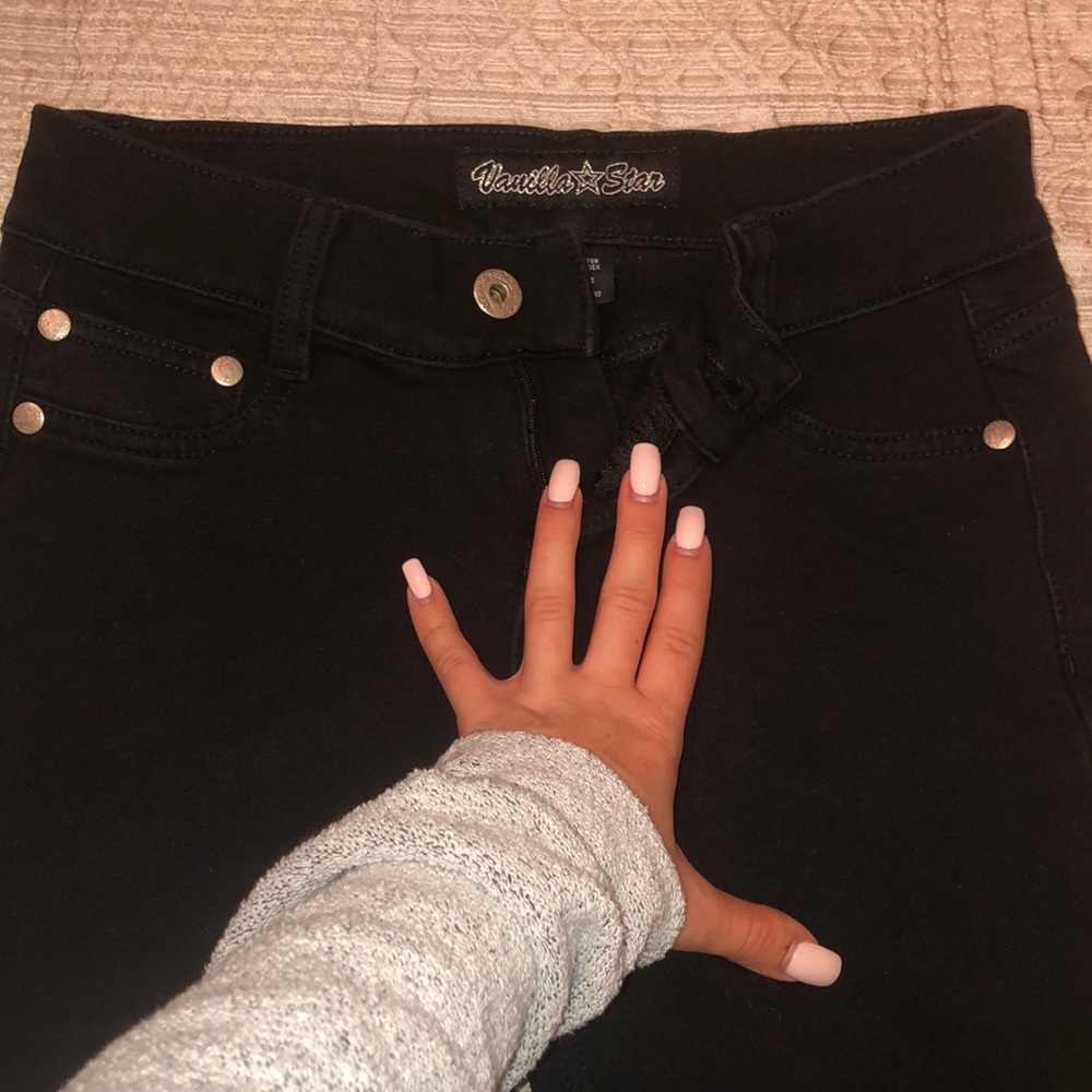 Black Straight Leg Soft Material Pants, Size 3!